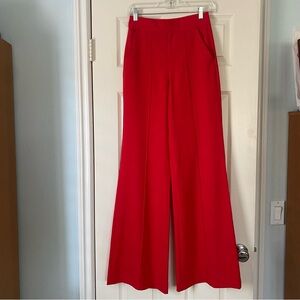 Alice + Olivia Dylan High Waisted Wide Leg Pants in Red Size 0